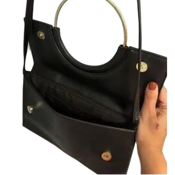 BCBG Black Addison Crossbody with Silver Metal Accent - Picture 4 of 5